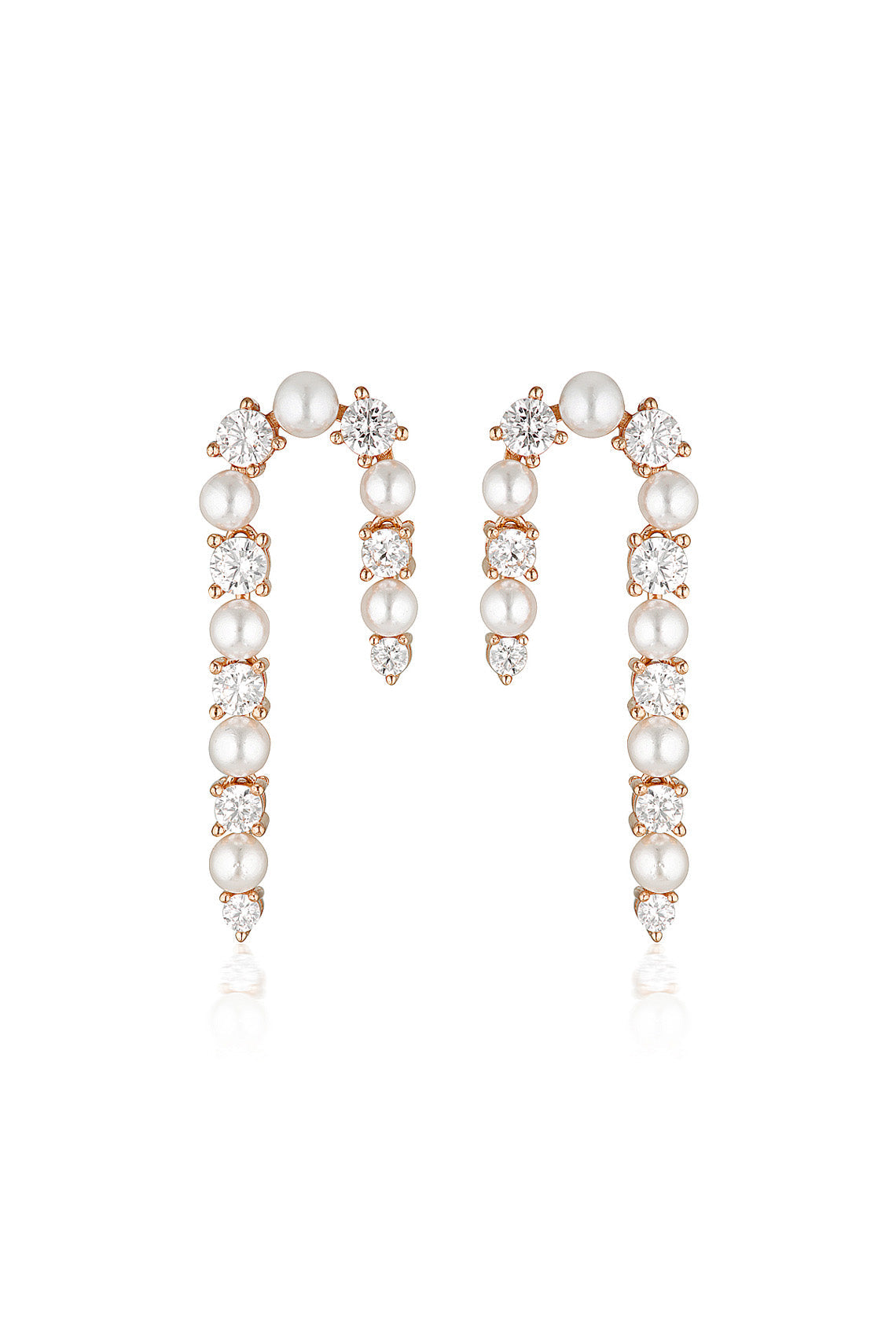 GEORGINI Noel Nights Candy Cane Pearl Earrings